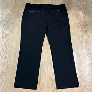 VERSACE collection slim fit black crop slacks capri pants luxury size 32 zippers